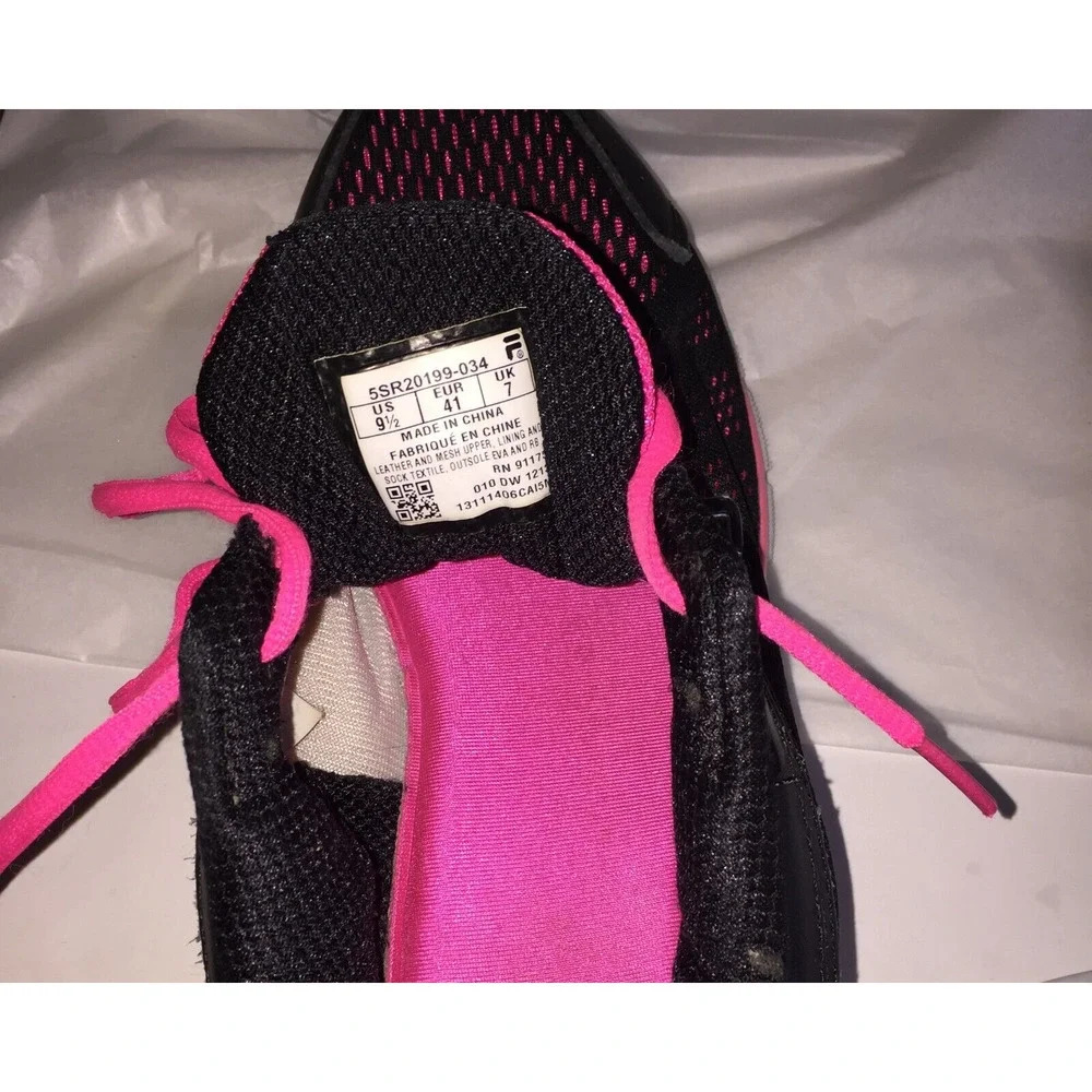 Fila Womens Black n Pink Running Shoes Sneakers Size 9.5 - Picture 3 of 7